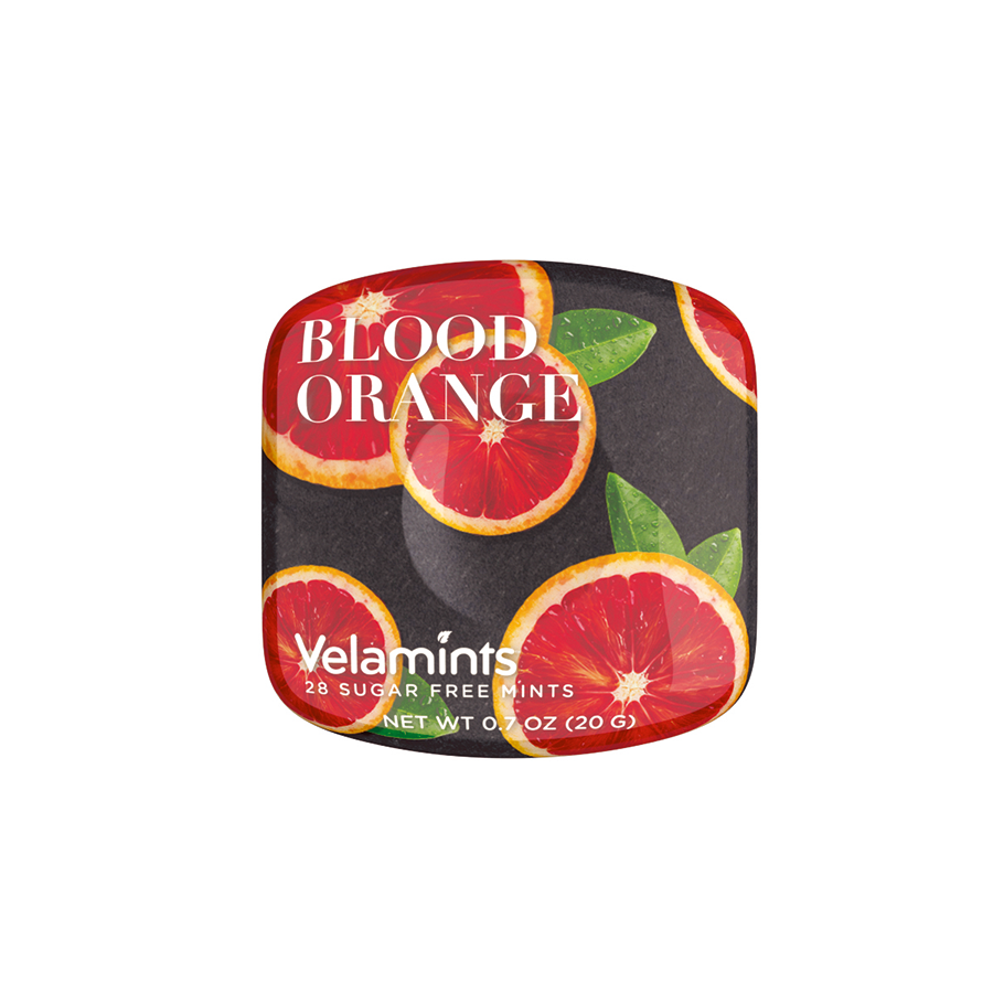 Sugar Free mints Velamints Expressions Blood Orange X 9 pcs حبوب النعناع بالبرتقال الخالية من السكر مع المحليات
